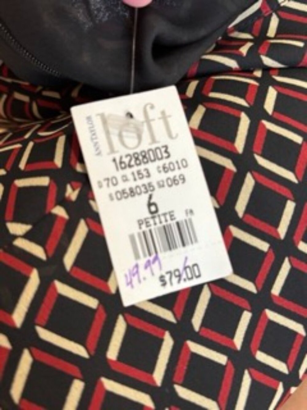 Ann Taylor Loft Vintage Sleeveless Retro Geometric Dress with Belt (NWT)
